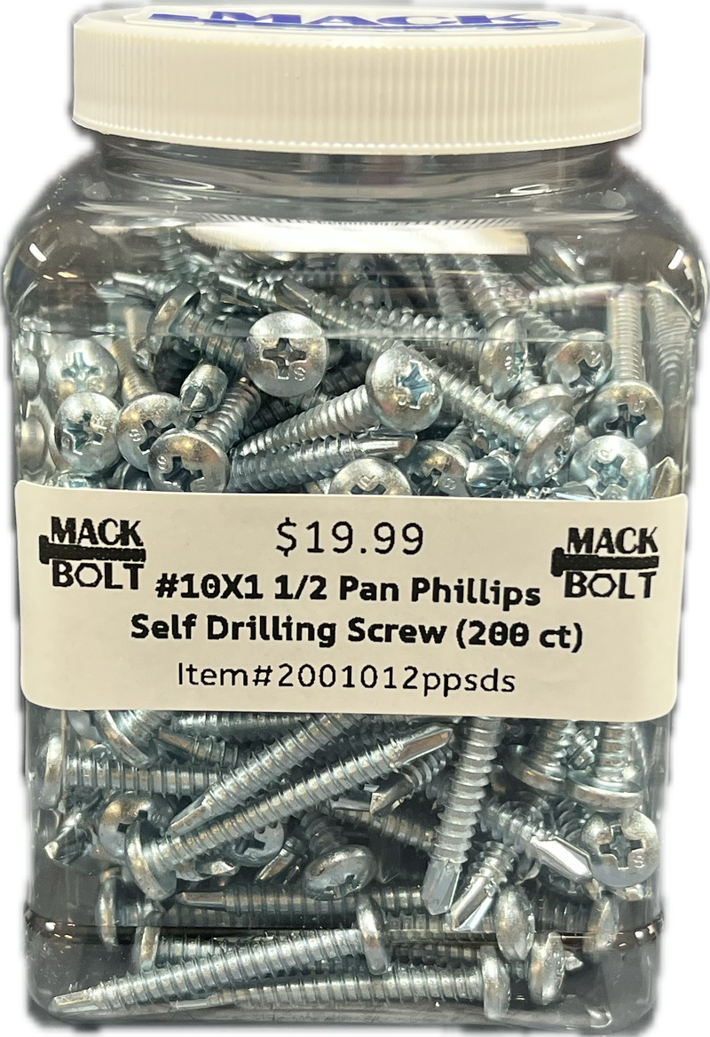 #10 x 1-1/2" Pan Phillips Self Drilling Screws