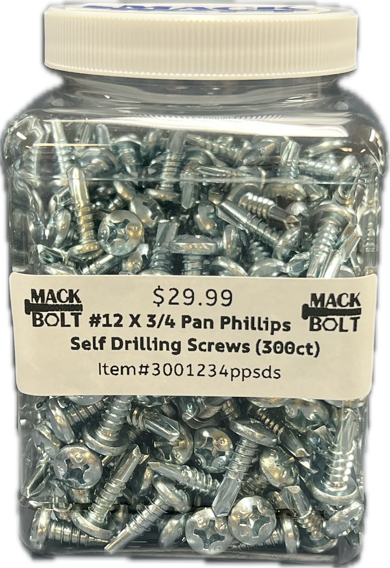 #12 x 3/4" Pan Phillips Self Drilling Screws