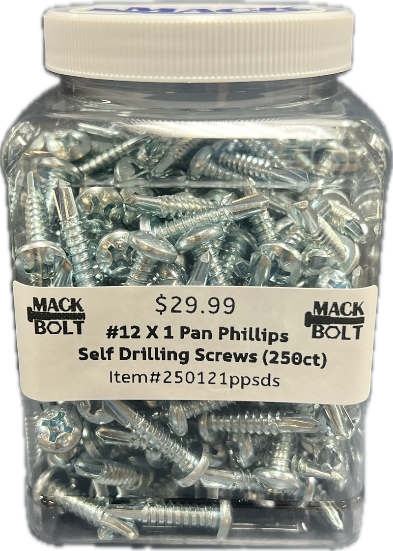 #12 x 1" Pan Phillips Self Drilling Screws