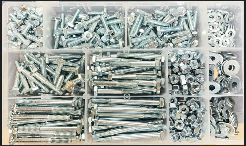 1/4" Grade 5 Coarse Thread Cap Screws with Nuts & Washers Kit