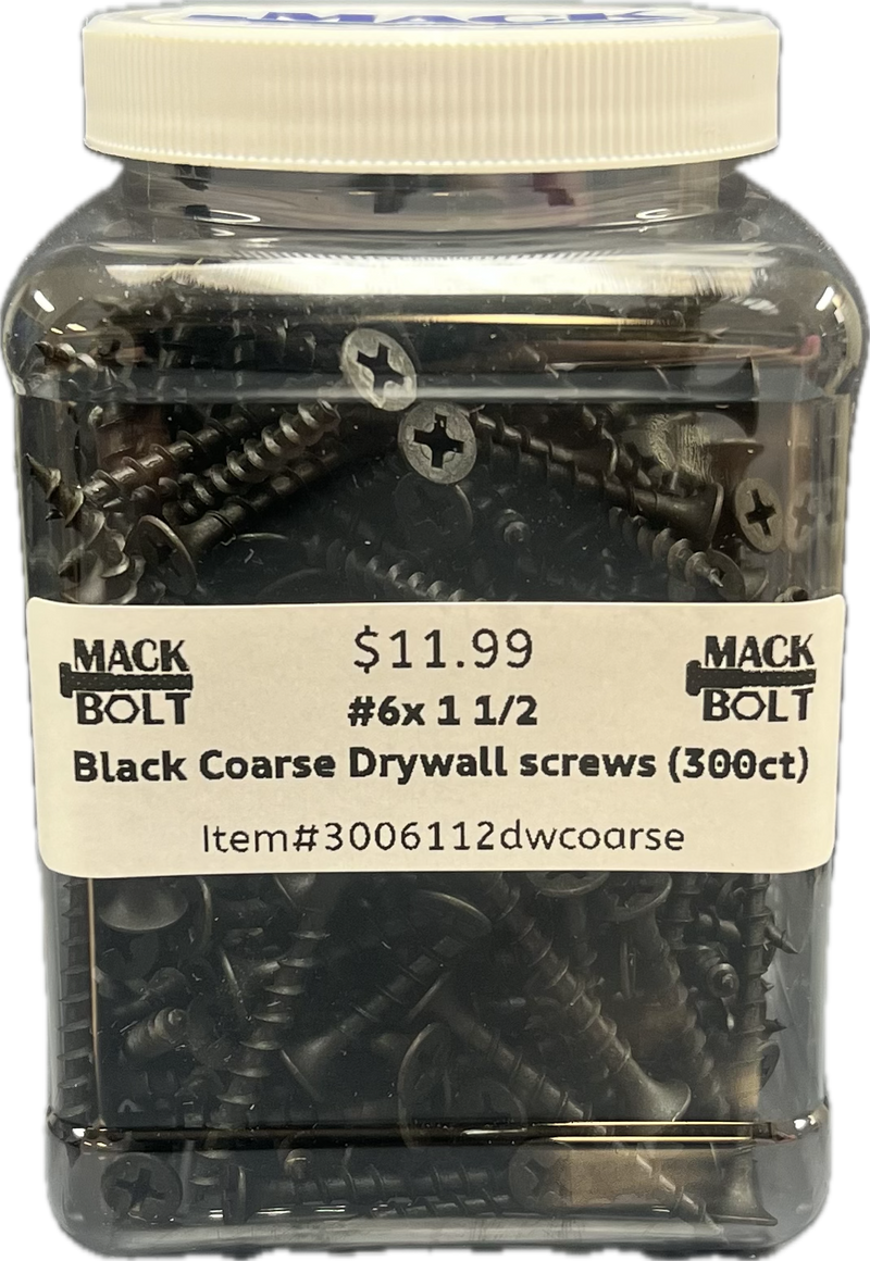 #6 x 1-1/2" Black Coarse Drywall Screws