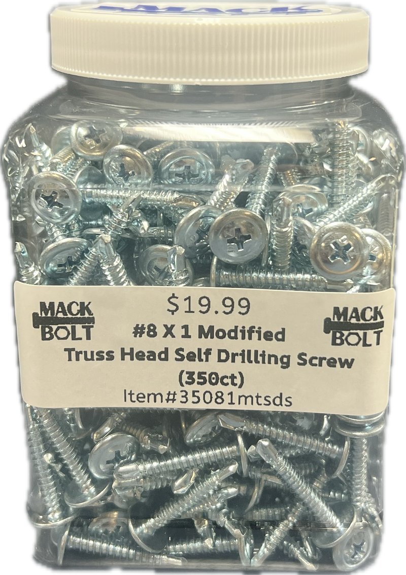 #8 x 1" Modified Truss Head Self Drilling Screws
