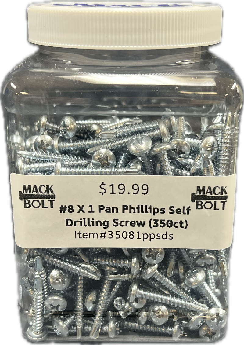 #8 x 1" Pan Phillips Self Drilling Screws