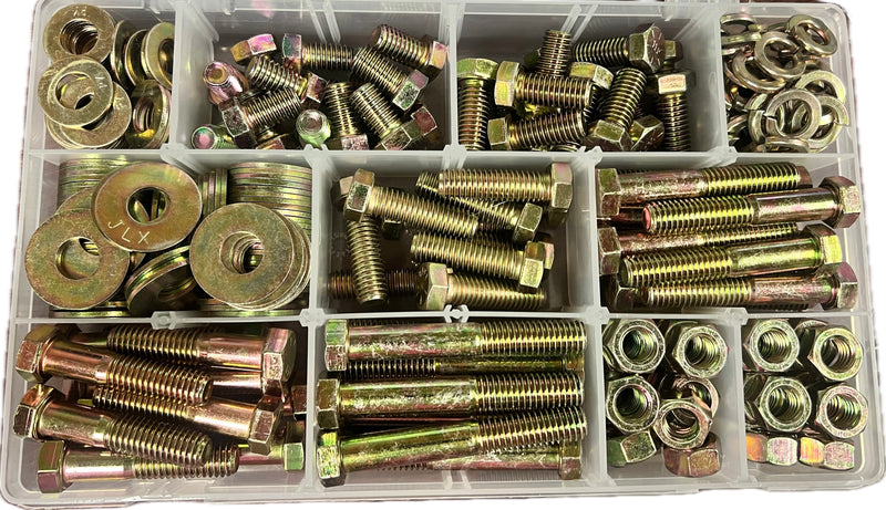 7/16" Grade 8 Coarse Thread Hex Cap Screws with Nuts & Washers Kit