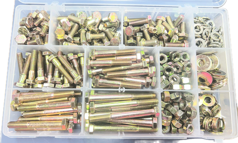 5/16" Grade 8 Coarse Thread Hex Cap Screws with Nuts & Washers Kit